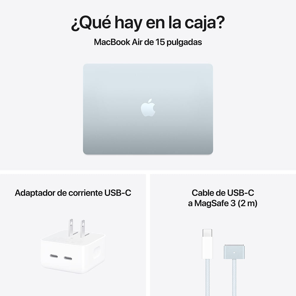 MacBook Air M4 15” 16GB Ram + 256GB SSD (Teclado Ingles ) - Skye Blue