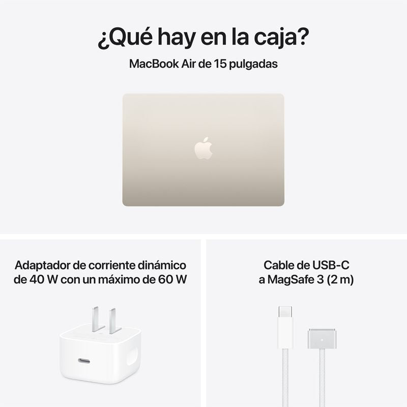 MacBook Air M5 15” 16GB RAM + 512GB (Teclado Ingles) - Starlight (2026)