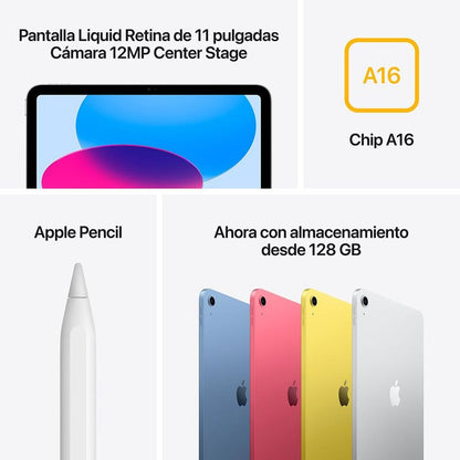 iPad 11 Pulgadas A16 Wi-Fi, 128GB - Plata